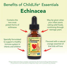 Emballage de CHILDLIFE ESSENTIALS Echinacea pour enfants, vue de côté