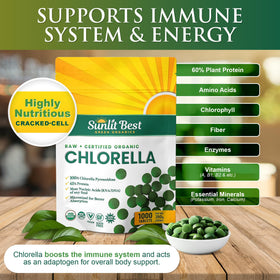 Emballage de Chlorella Sunlit Best 1000 Tablettes