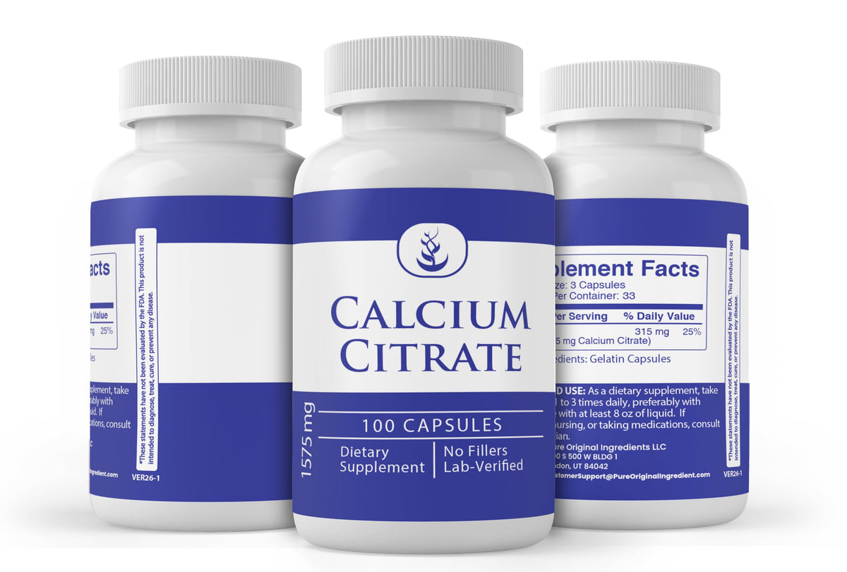 Emballage de Citrate de Calcium PURE ORIGINAL INGREDIENTS