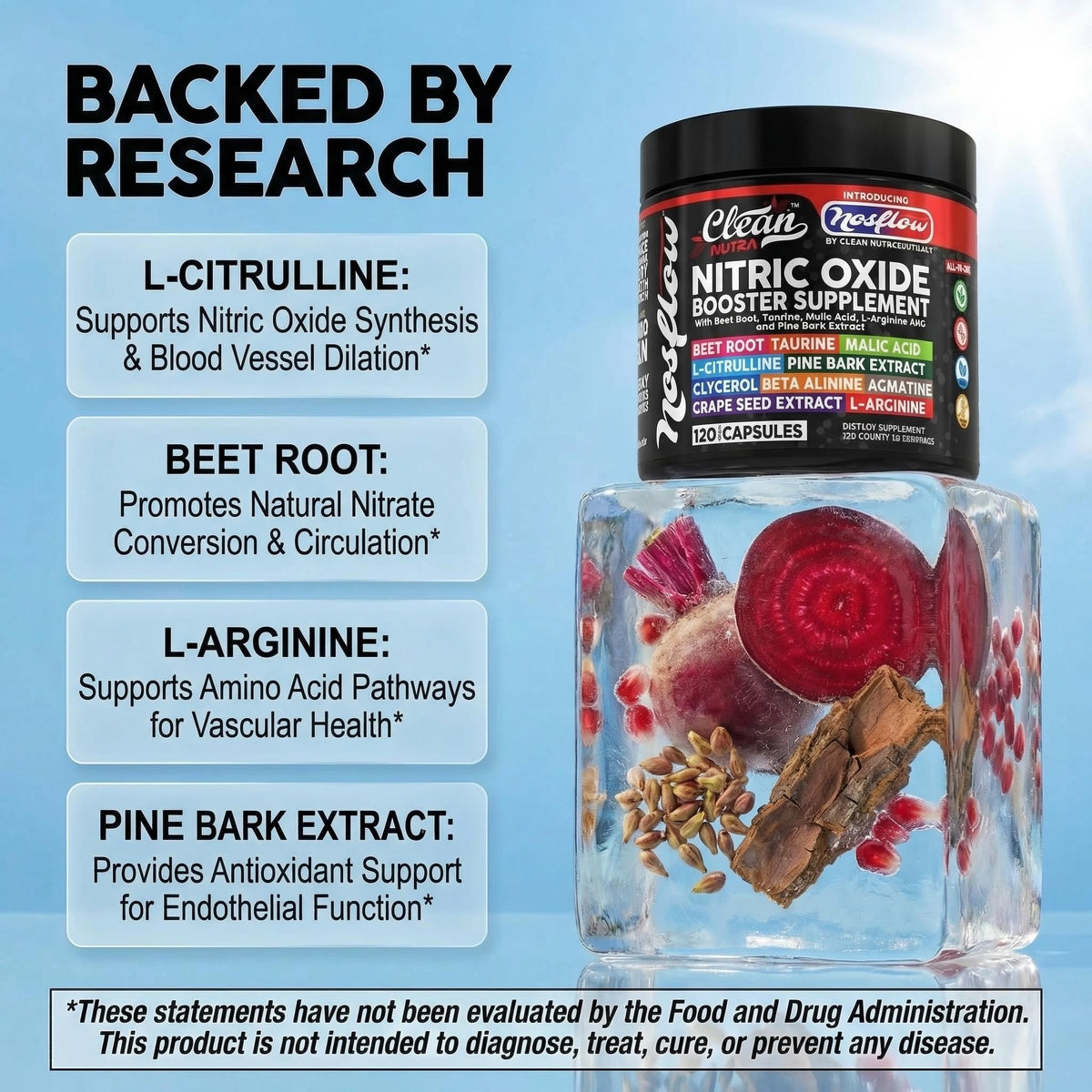 Emballage de Clean Nutraceuticals NosFlow 150g