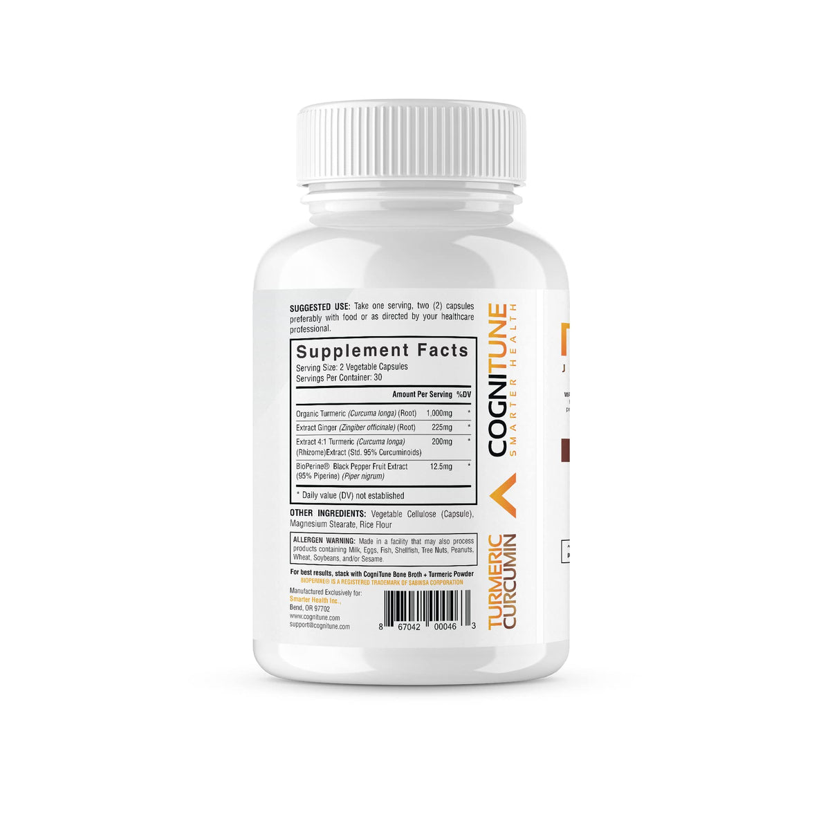 Emballage de CogniTune Curcuma Gingembre capsules 60 ct