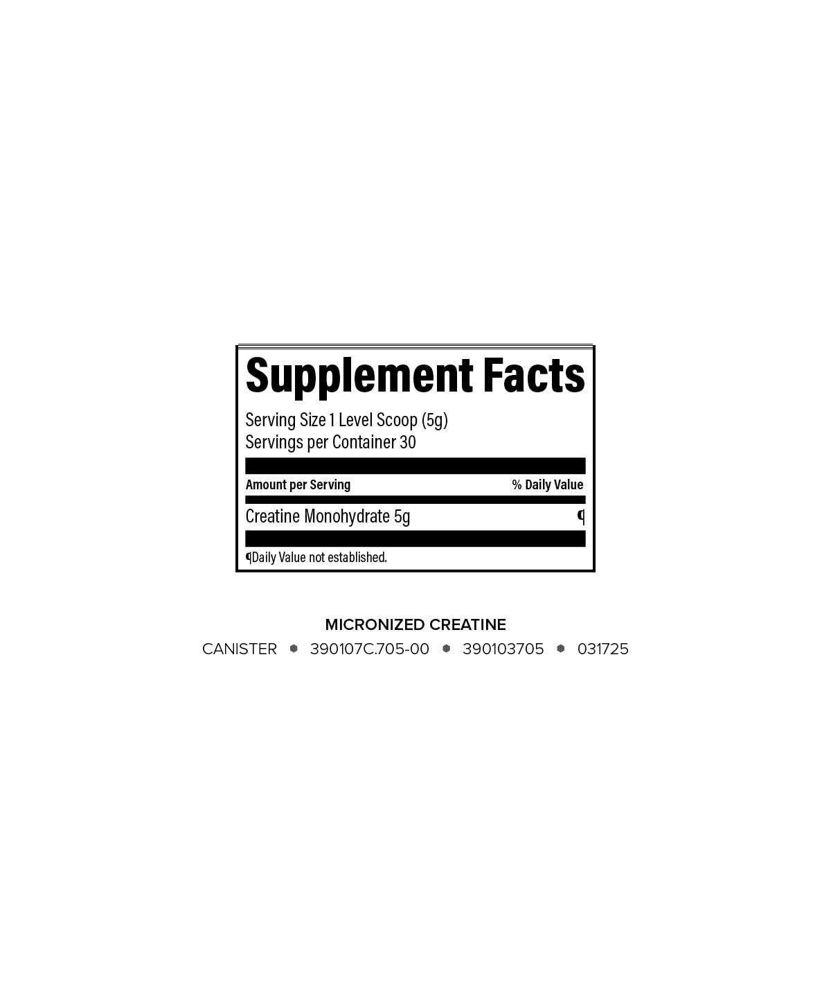Emballage de créatine micronisée Isagenix, côté gauche