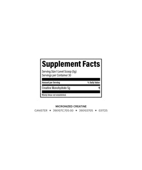 Emballage de créatine micronisée Isagenix, côté gauche
