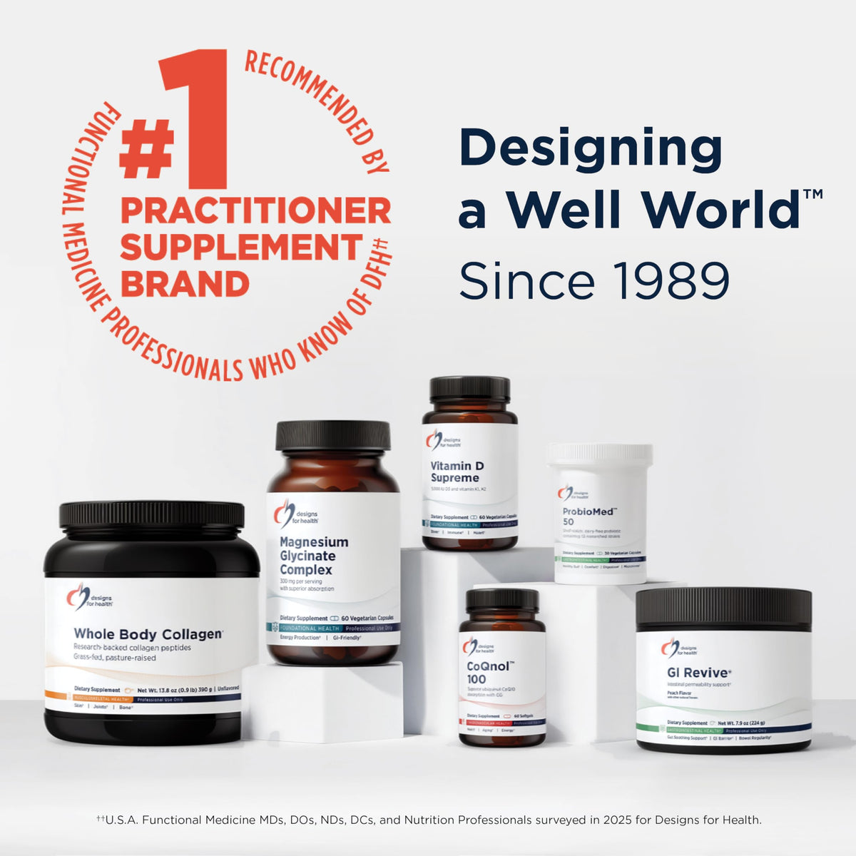 Emballage de créatine monohydrate Designs for Health, arrière