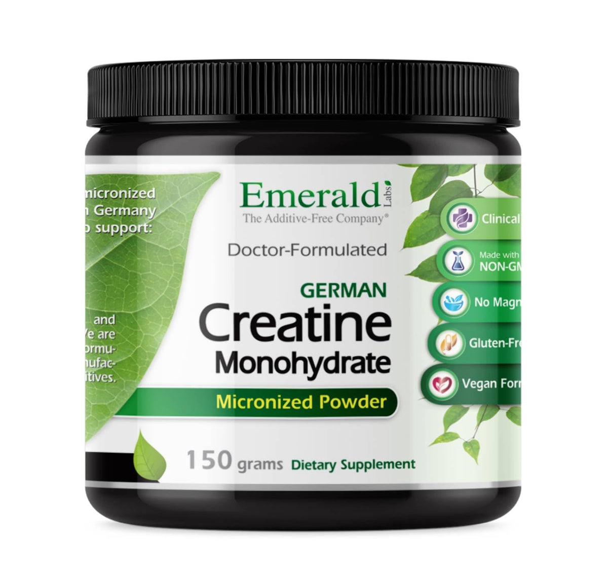 Emballage de créatine monohydrate micronisée Emerald Laboratories 194g