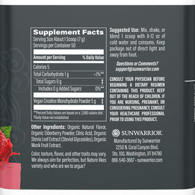 Emballage de créatine monohydrate Sunwarrior 440g vue de face