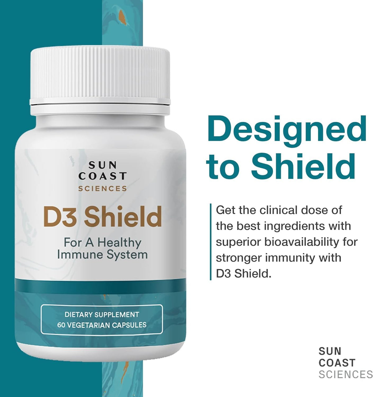 Emballage de D3 Shield avec capsules végétariennes