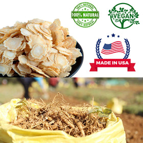 Emballage de DABC OAK LAND Slices de Ginseng Américain sur fond blanc
