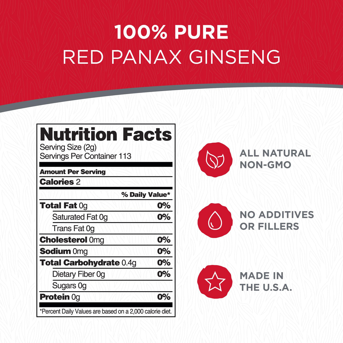 Emballage de Dairyland Management Racine de Ginseng Panax Rouge 340g
