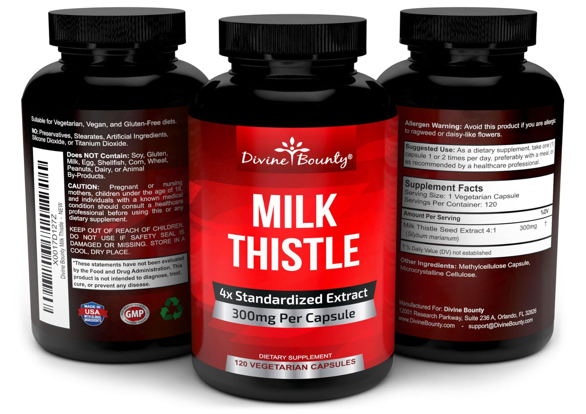 Emballage de Divine Bounty Chardon-Marie 300mg