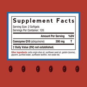 Emballage de Doctor's Recipes CoQ10 200mg, dimensions 11.2 x 6 x 5.8 cm