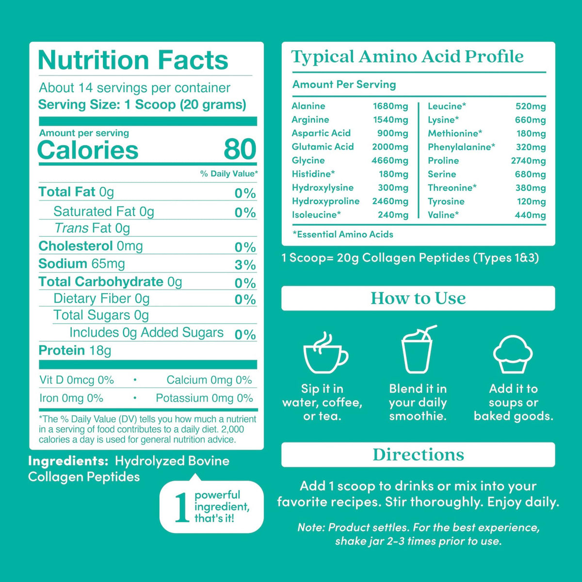 Emballage de Further Food Poudre de Collagène Non Aromatisée 358g