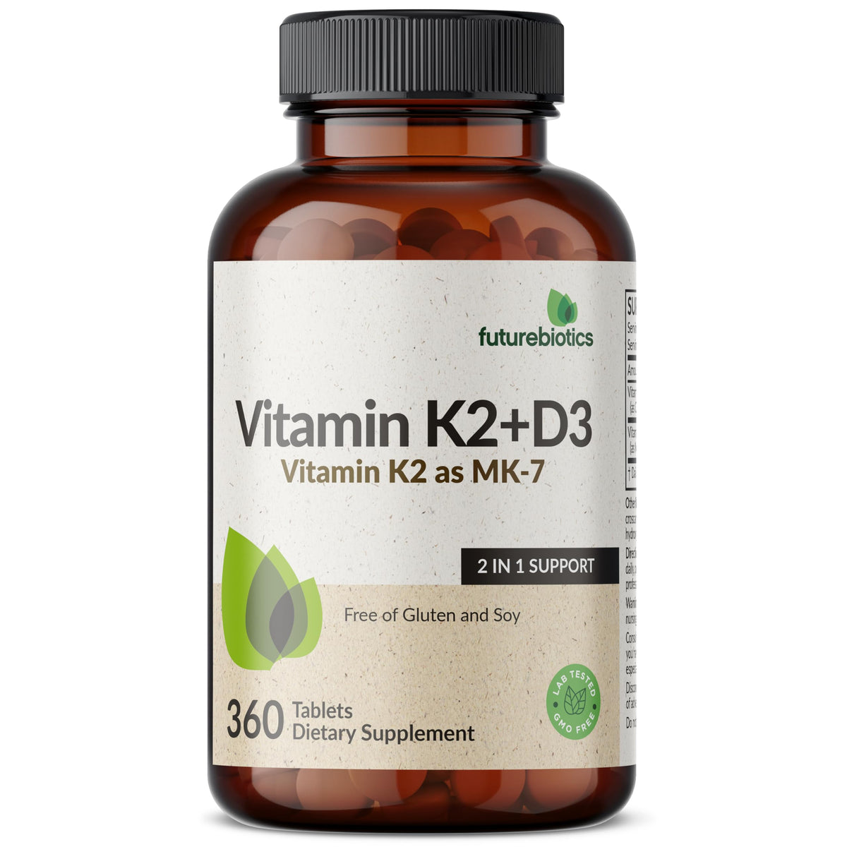 Emballage de Futurebiotics Vitamine K2 et D3 5000 IU