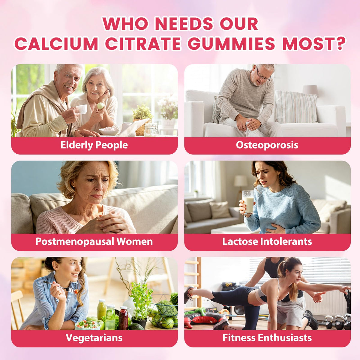 Emballage de GAOLISHEN Gummies de Calcium Citrate 1200mg avec étiquettes