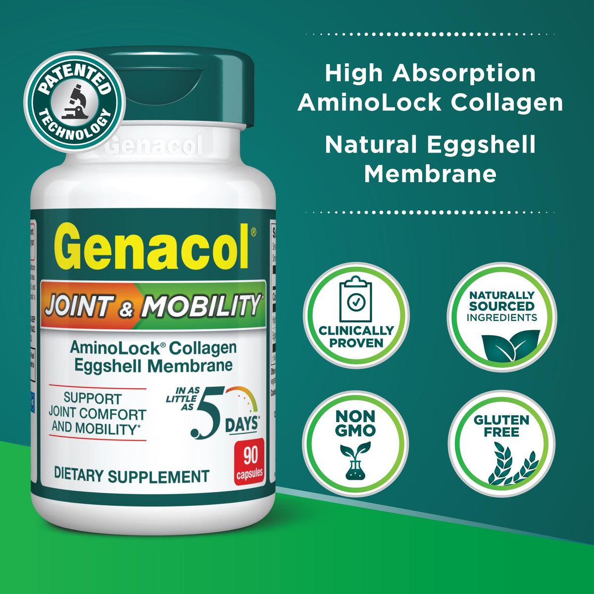 Emballage de Genacol Mobility 30 jours avec collagène