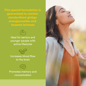 Emballage de Ginkgo Biloba Natural Factors 60 capsules