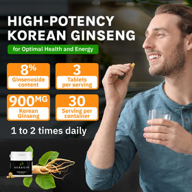 Emballage de Ginseng Rouge Auragin sur une surface en bois