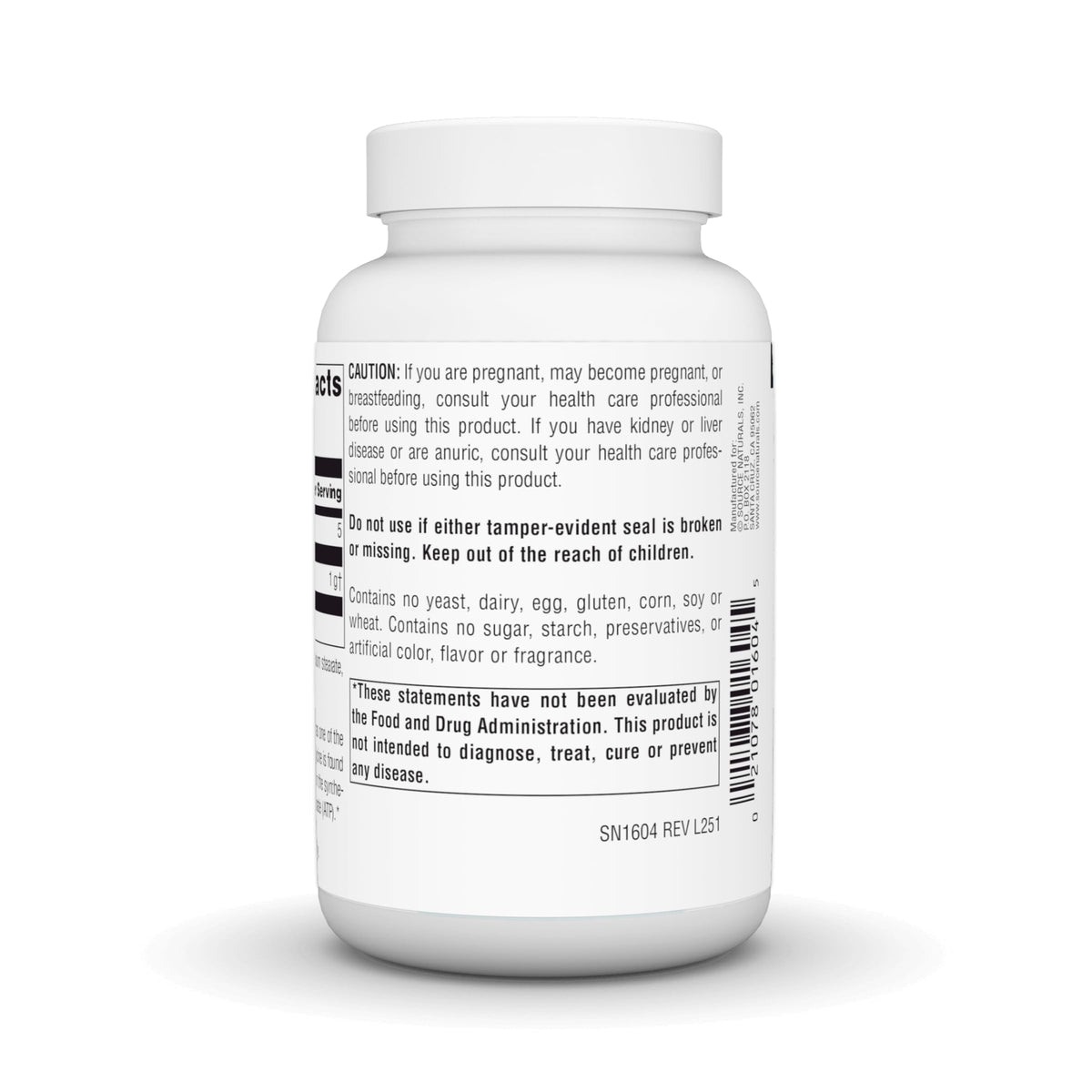 Emballage de Glycine Source Naturals 500 mg
