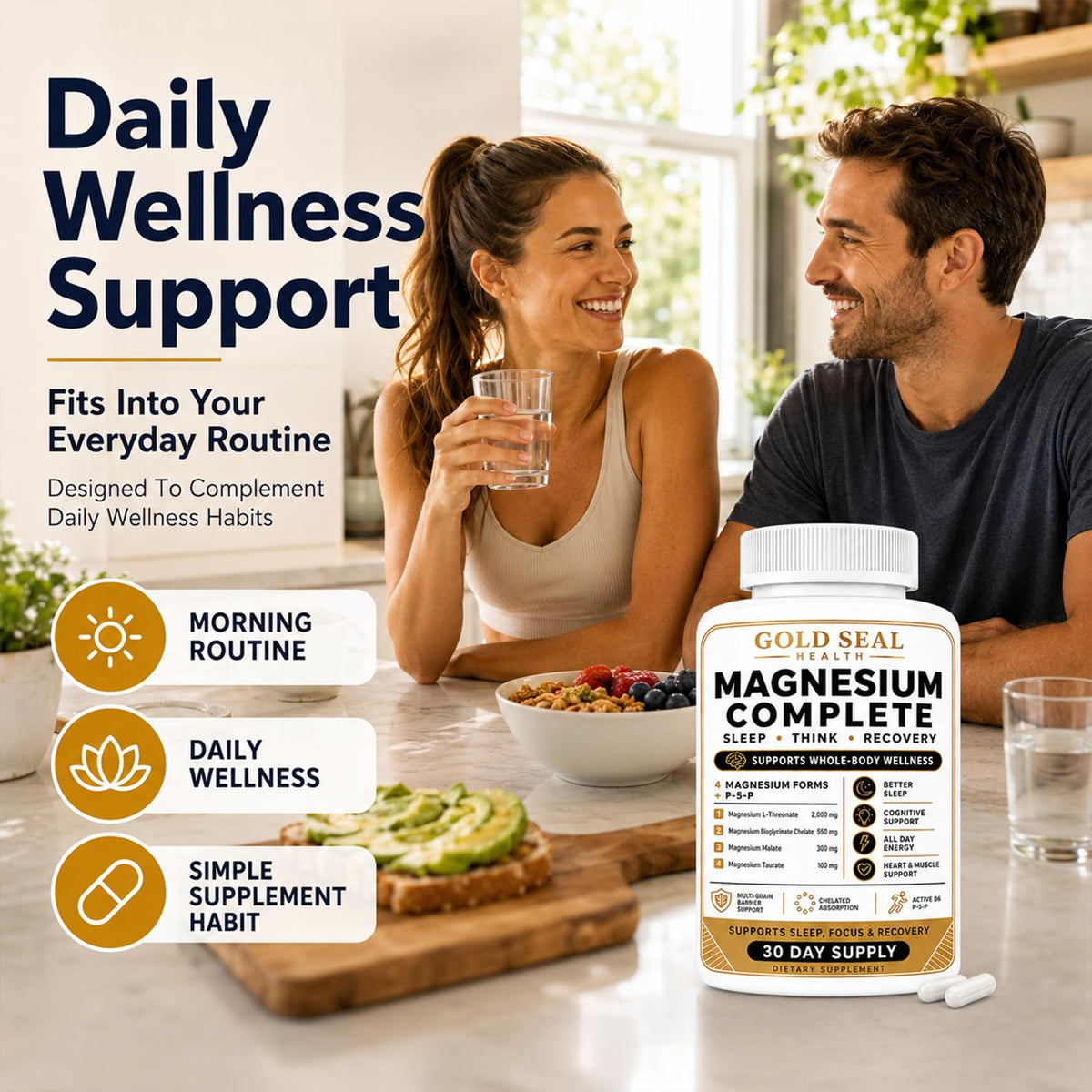 Emballage de Gold Seal Health Magnésium 4 en 1