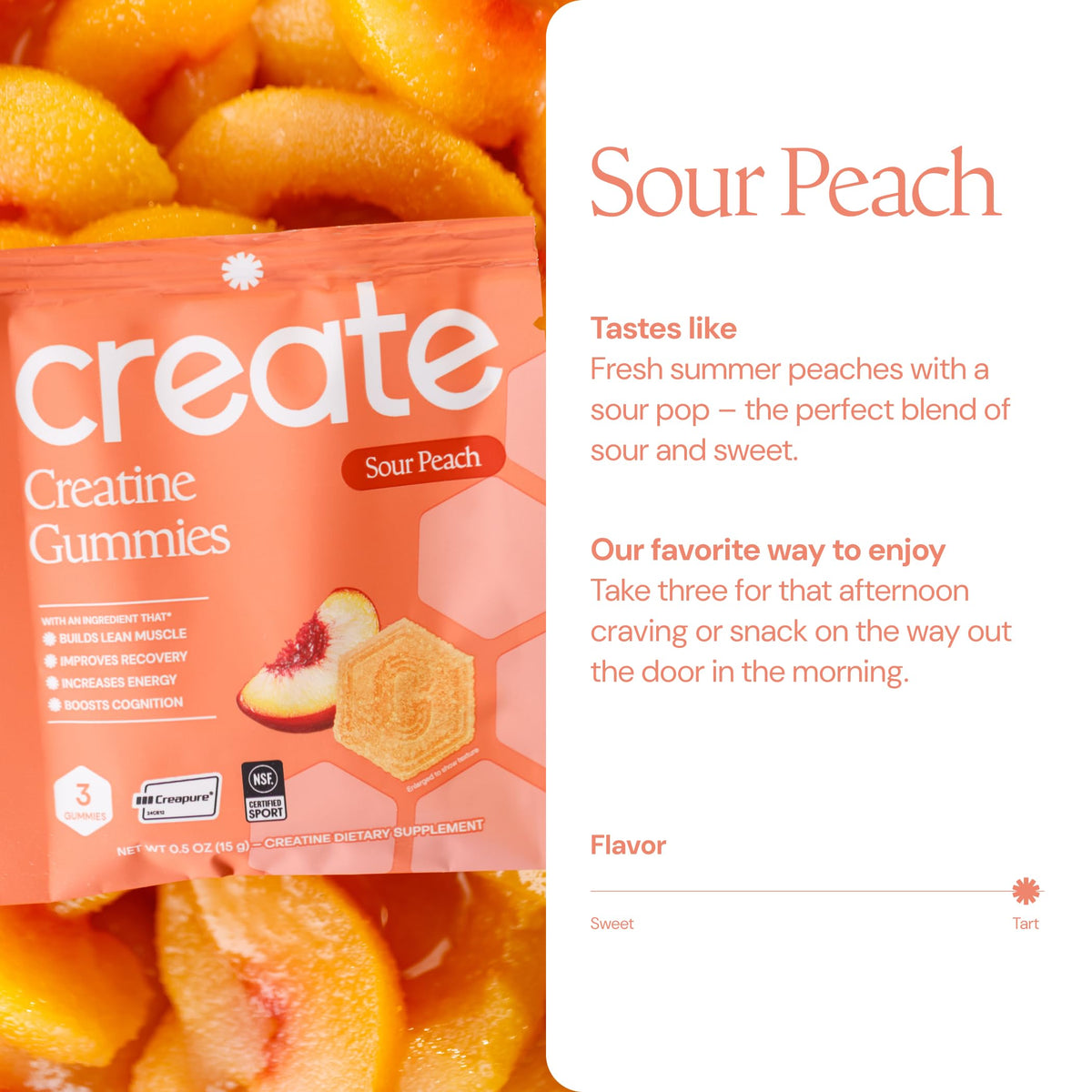 Emballage de gummies de créatine Create, 30 portions