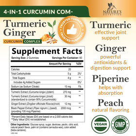 Emballage de gummies de curcuma Nature's Nutrition