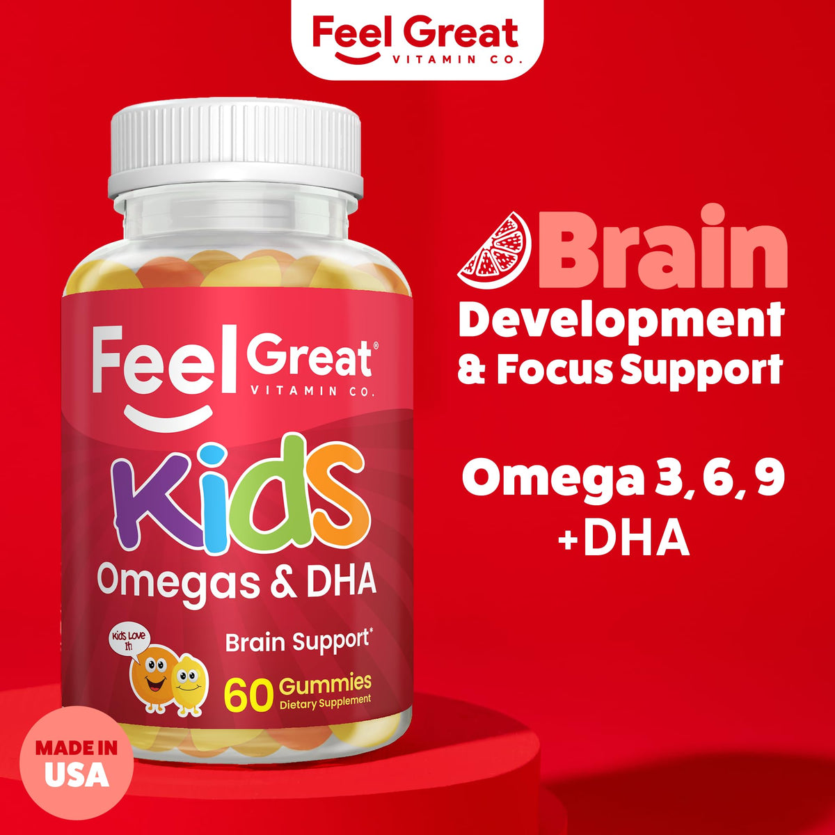 Emballage de gummies Omega 3 DHA pour enfants