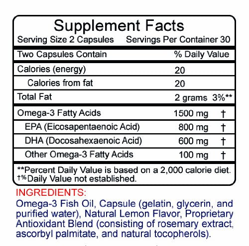 Emballage de Health Nurture Omega-3 Max 1500mg