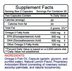 Emballage de Health Nurture Omega-3 Max 1500mg