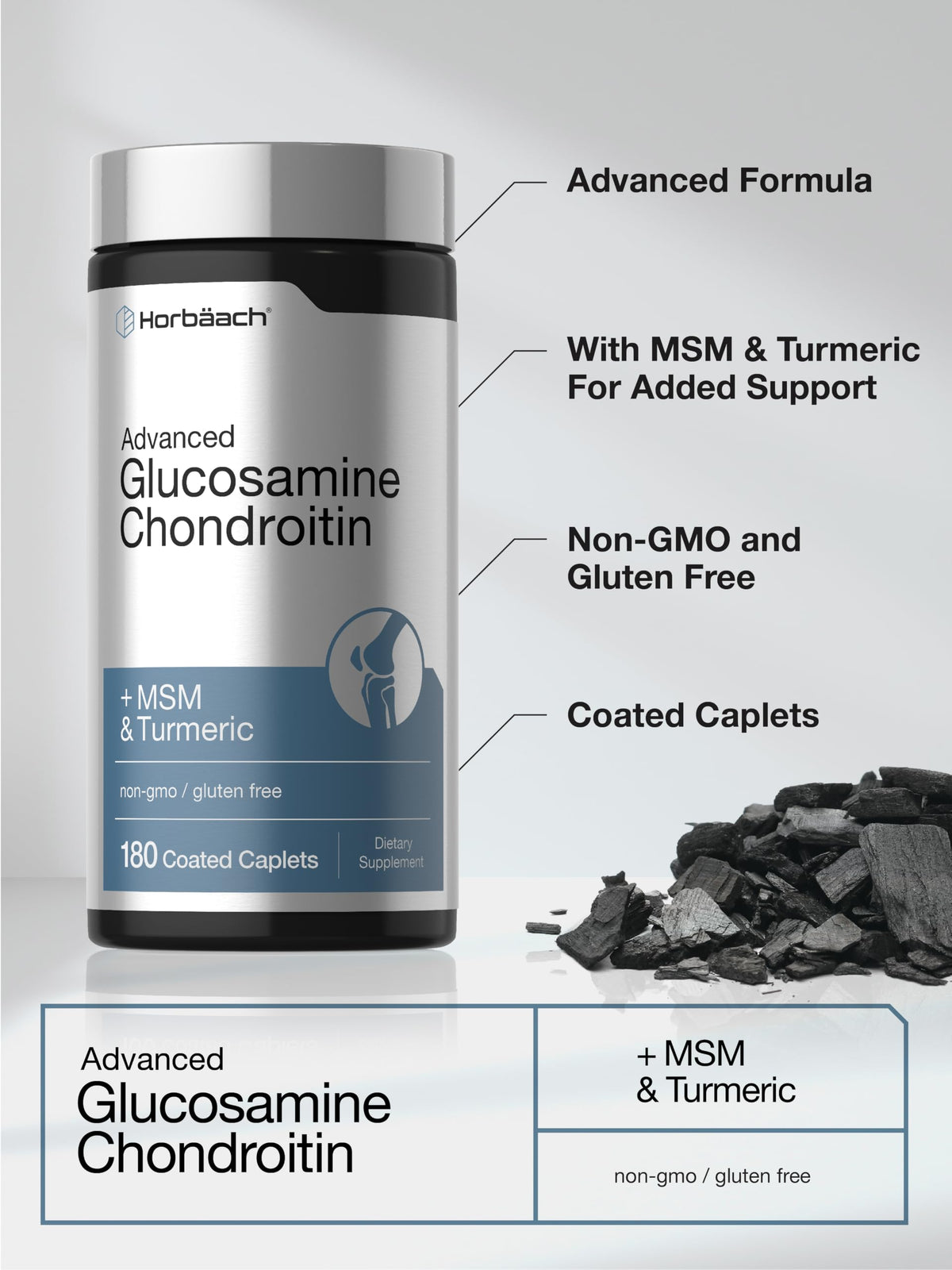 Emballage de Horbäach Glucosamine Chondroitin, affichage côté