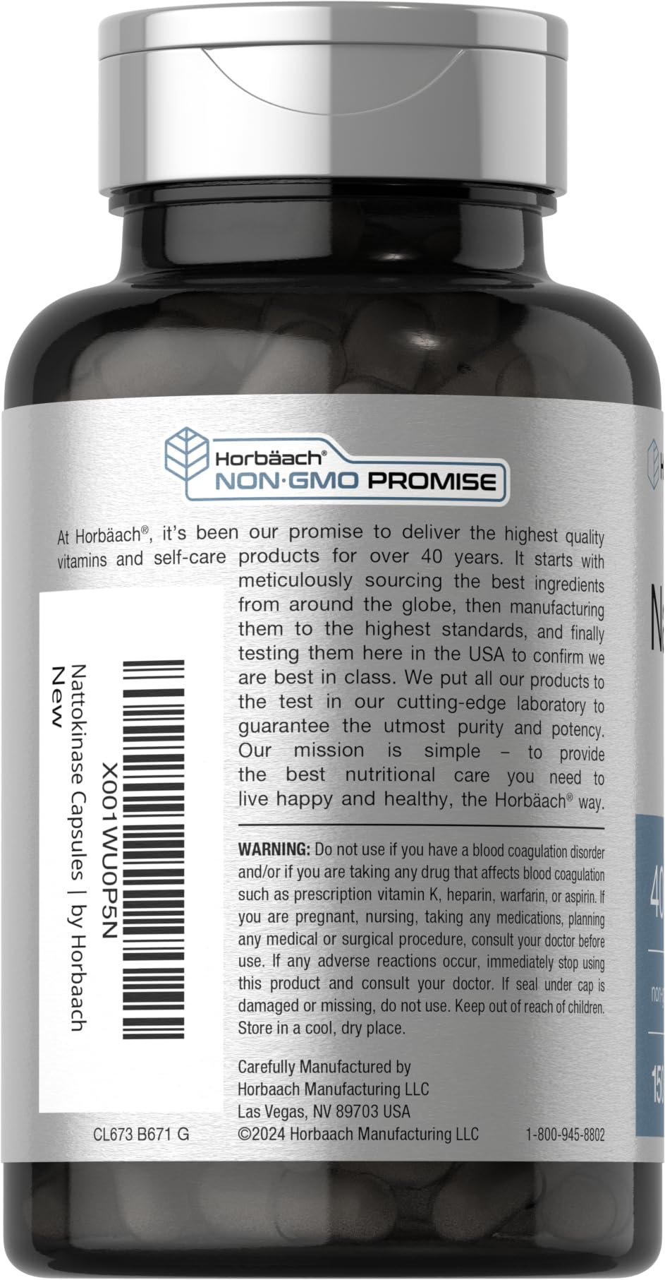 Emballage de Horbäach Nattokinase 4000 FU de côté