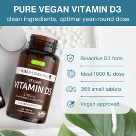 Emballage de Igennus Vitamine D3 1000 IU avec informations nutritionnelles