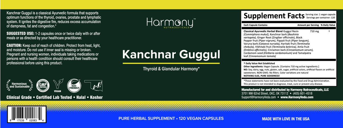 Emballage de Kanchnar Guggul avec ingrédients visibles