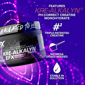 Emballage de Kre-Alkalyn EFX avec étiquette informative