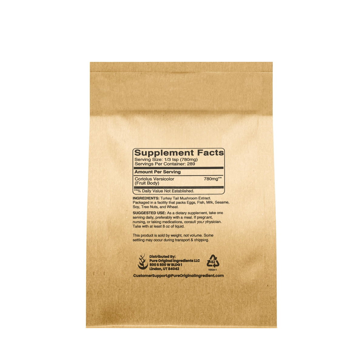 Emballage de l'extrait de champignon Turkey Tail 240g