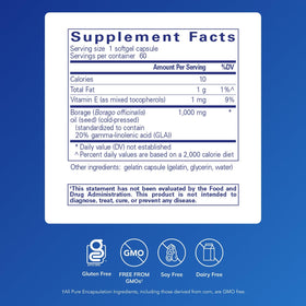 Emballage de l'huile de bourrache Pure Encapsulations