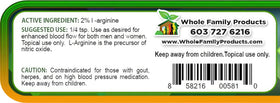 Emballage de la crème d'Arginine Whole Family Products
