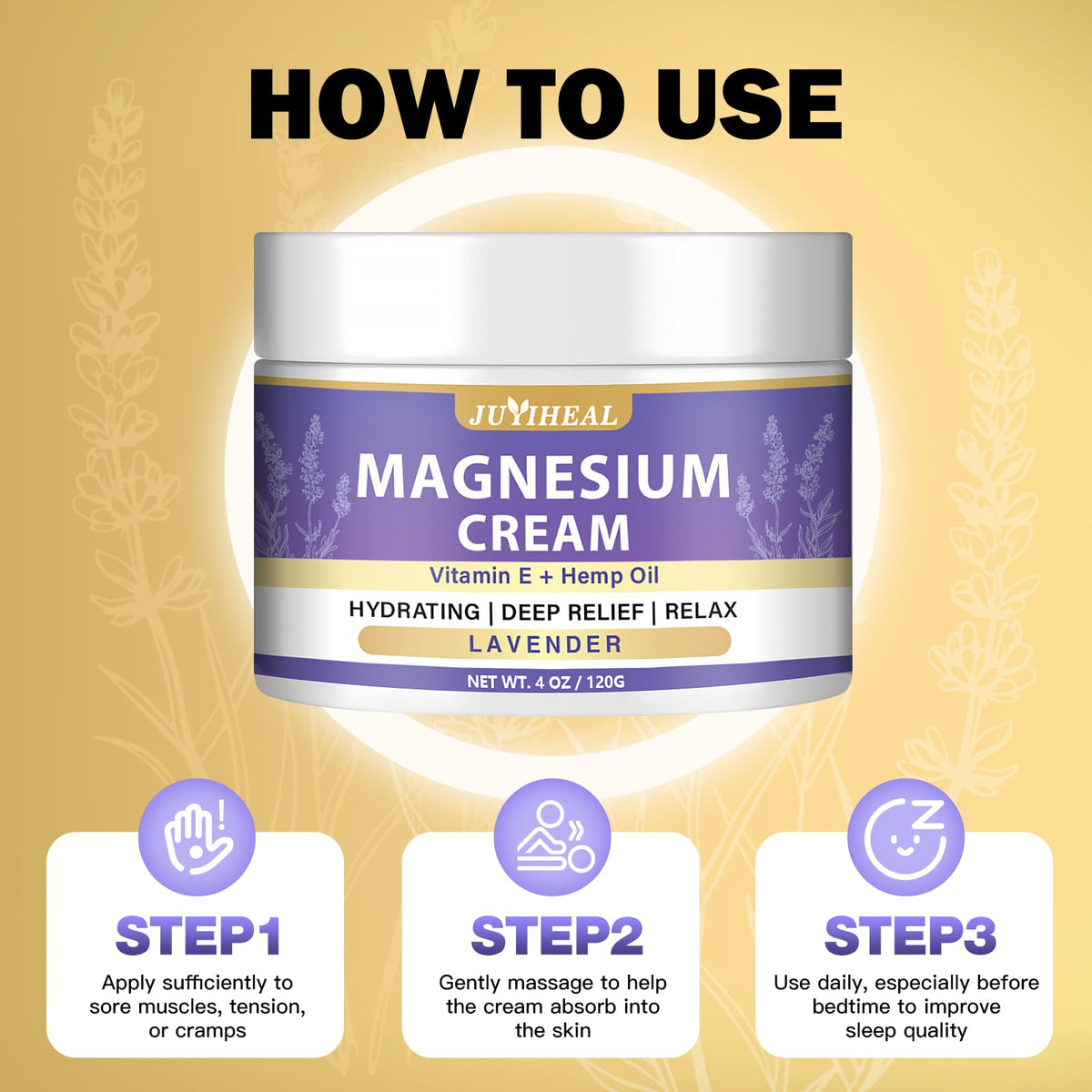 Emballage de la crème de magnésium JUYIHEAL