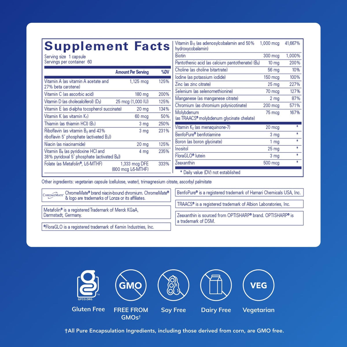 Emballage de la multivitamine PureGenomics Pure Encapsulations