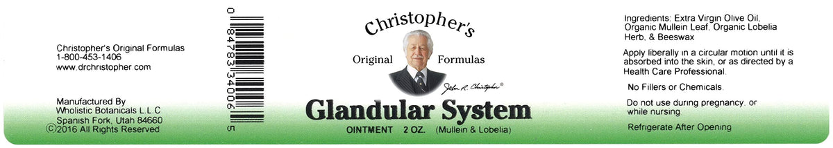 Emballage de la pommade système glandulaire Christopher's Original Formulas