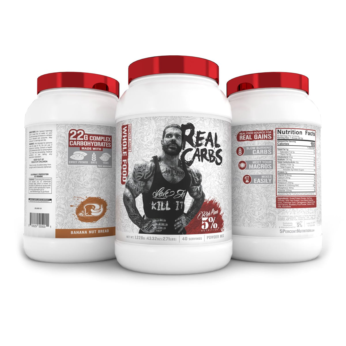 Emballage de la poudre complexe de glucides 5% Nutrition Pain Banane Noix