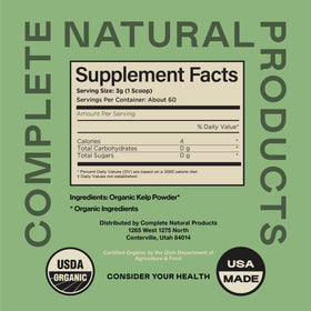 Emballage de la poudre d'algue marine bio Complete Natural Products