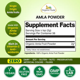 Emballage de la poudre d'Amla Bio Organic Veda