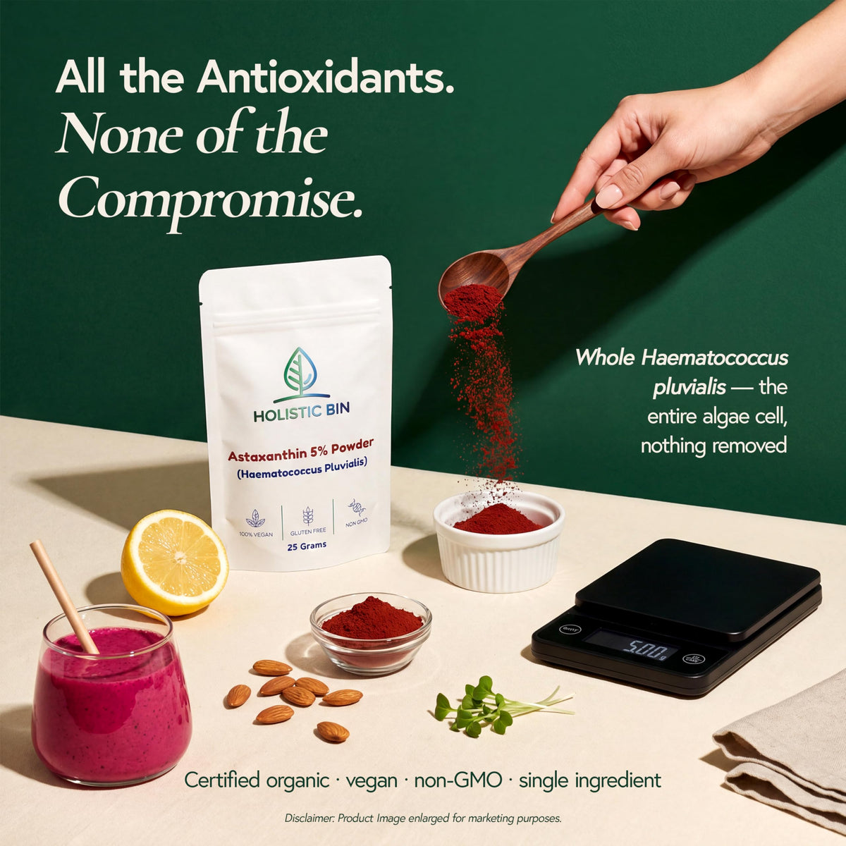 Emballage de la poudre d'Astaxanthine Holistic Bin