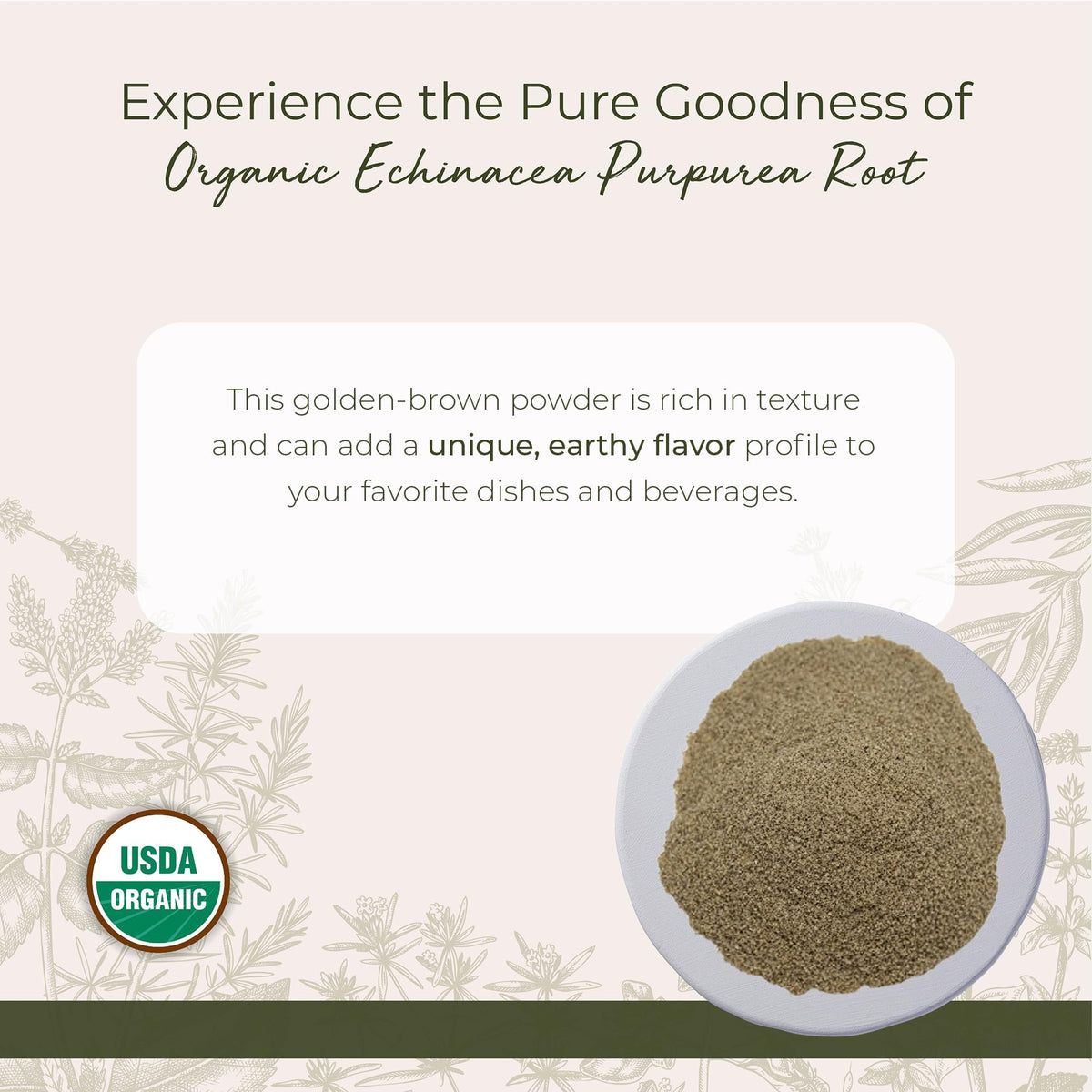 Emballage de la poudre d'échinacée purpurea bio Starwest Botanicals