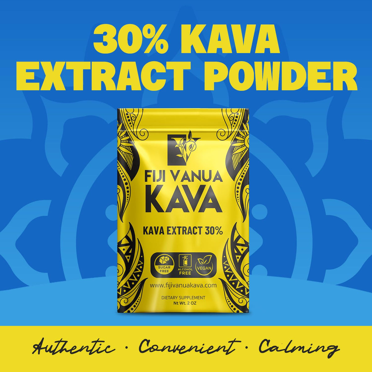 Emballage de la poudre d'extrait de kava Fiji Vanua Kava 30% kavalactones
