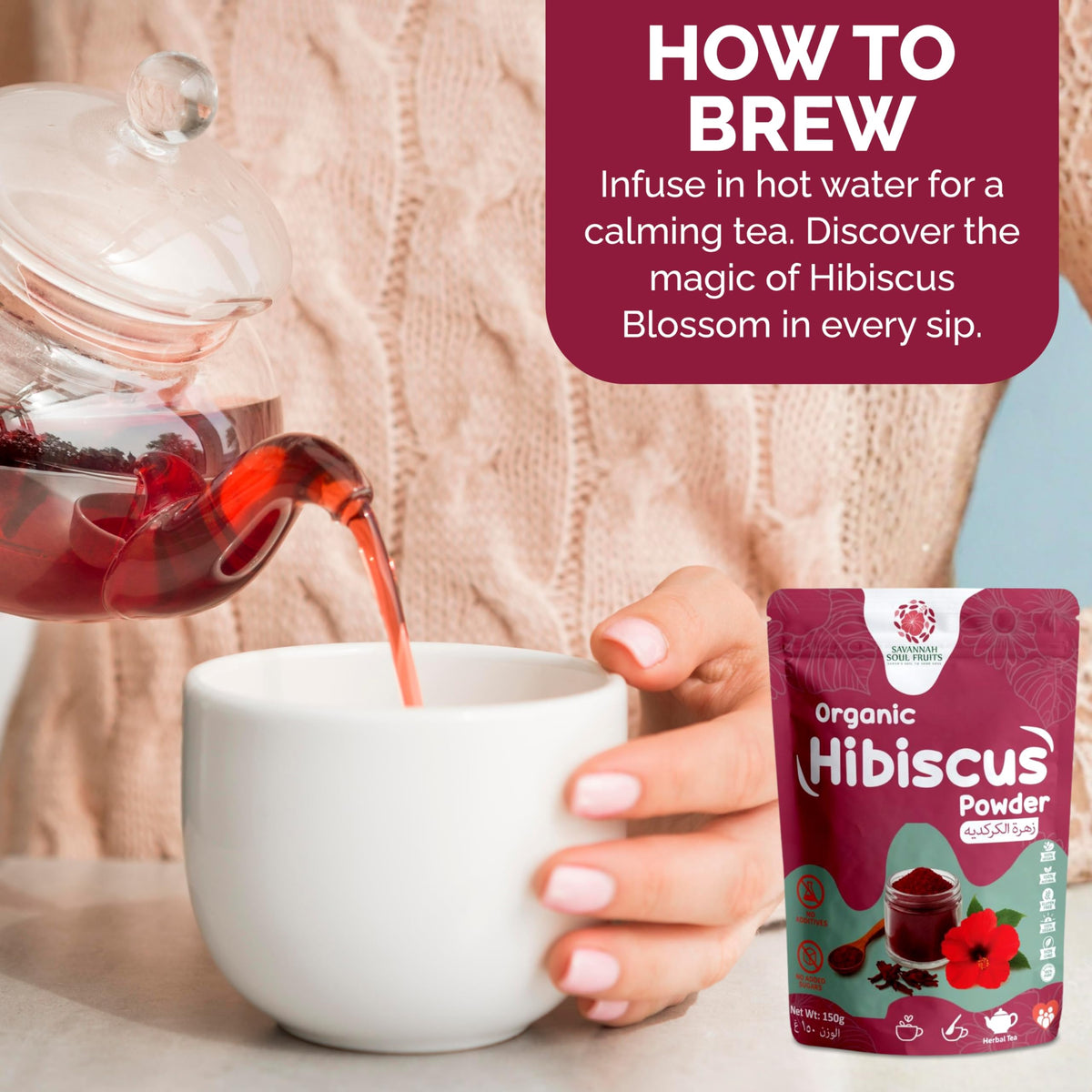Emballage de la poudre d'hibiscus Savannah Soul Fruits