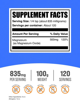 Emballage de la poudre d'oxyde de magnésium BulkSupplements
