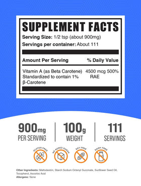 Emballage de la Poudre de Bêta-Carotène BulkSupplements