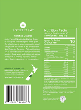 Emballage de la poudre de blé vert bio Antler Farms