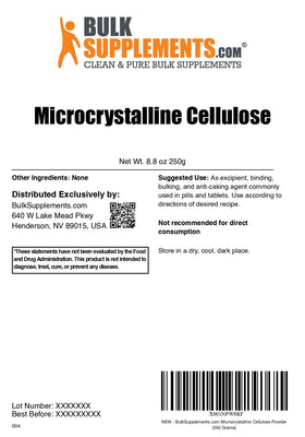 Emballage de la poudre de cellulose microcristalline BulkSupplements